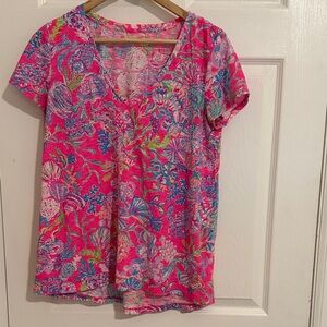 Lilly Pulitzer Pink and Blue Shirt